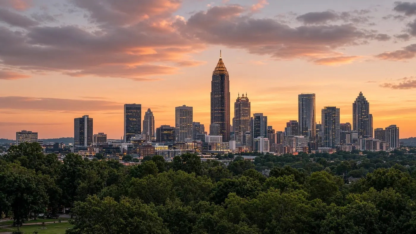 Atlanta skyline with the gold-crowned tower