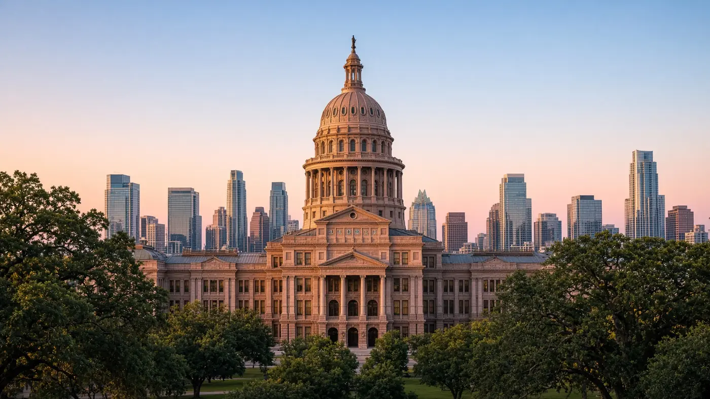 Texas State Capitol and the Austin skyline