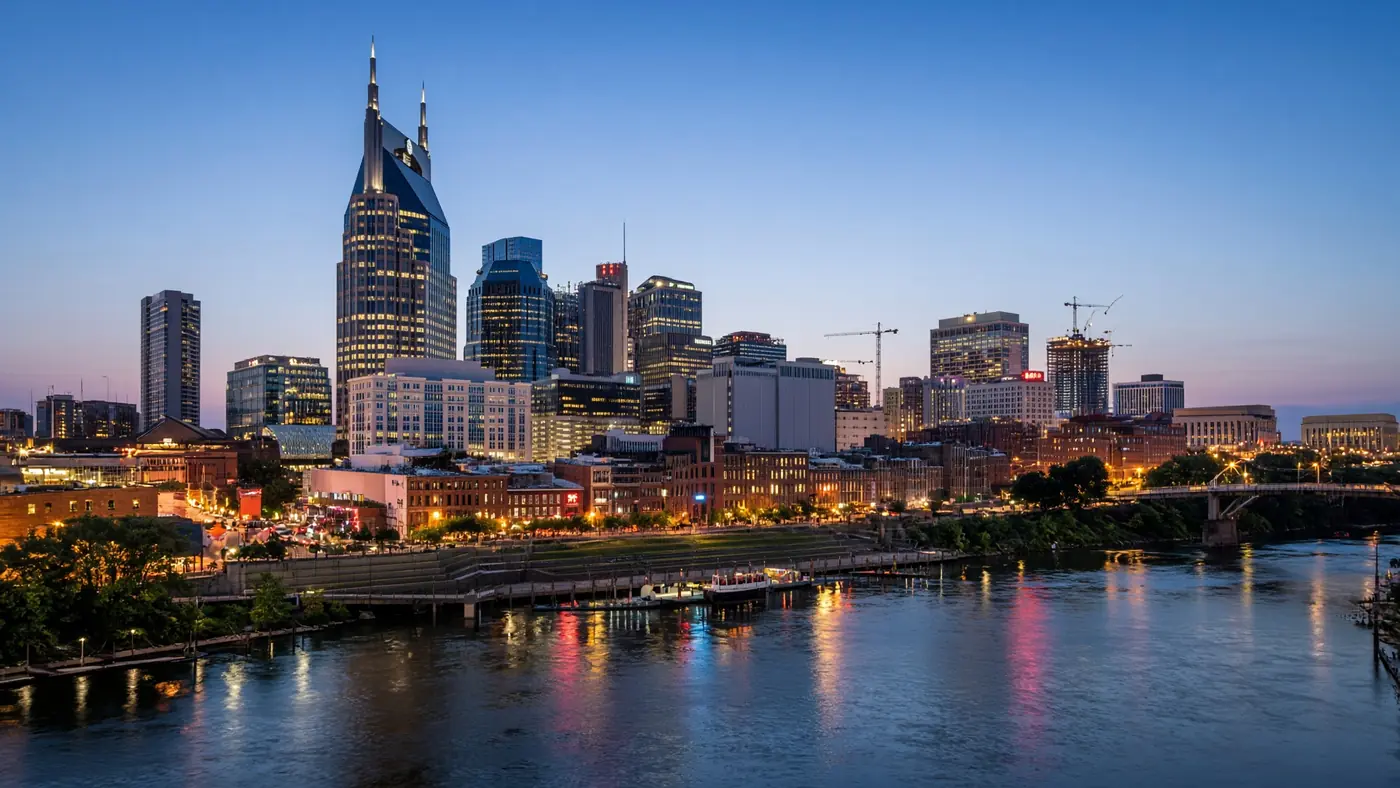 Nashville skyline and the Batman Building