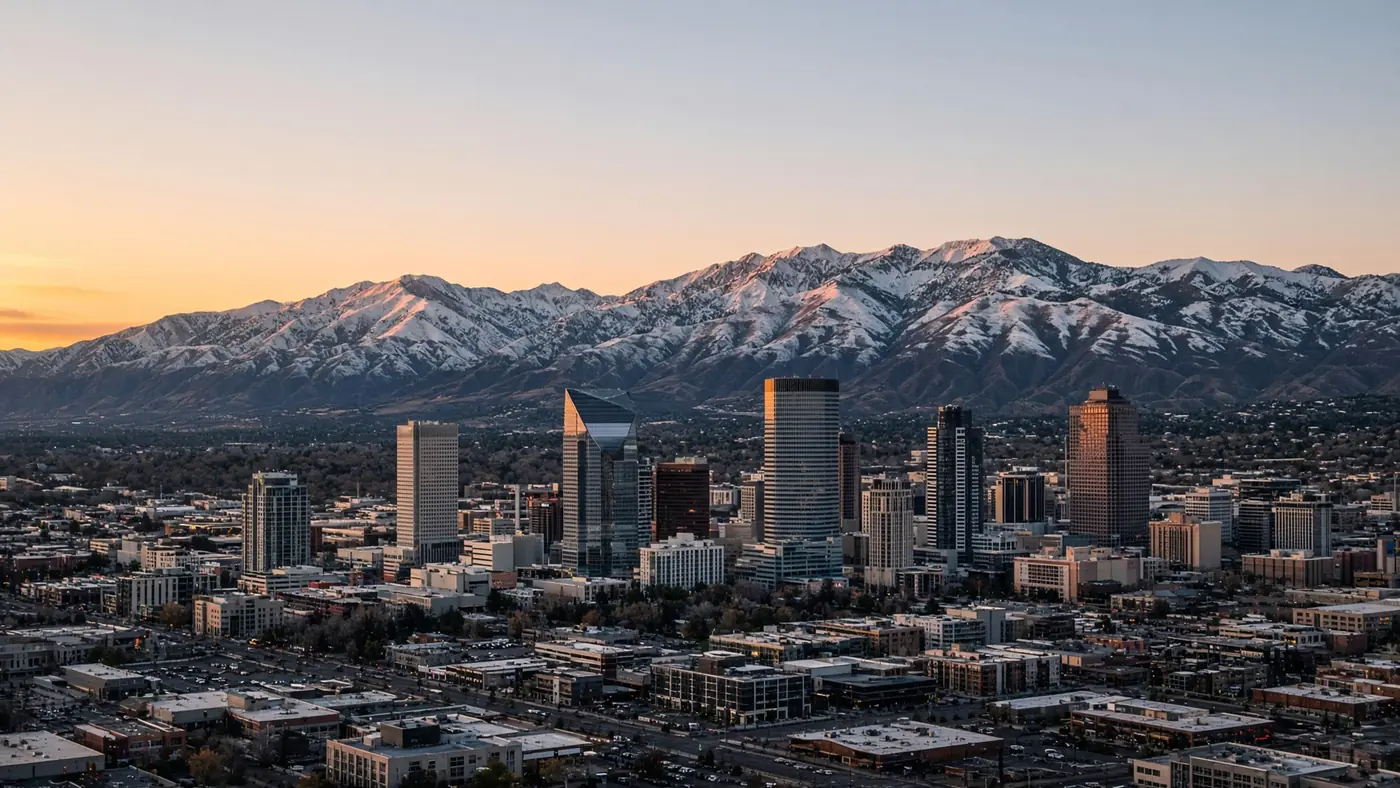 Salt Lake City skyline and the Wasatch Range